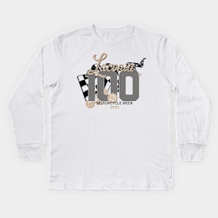 100th Anniversary Laconia Motorcycle Week New Hampshire - finish line black Kids Long Sleeve T-Shirt